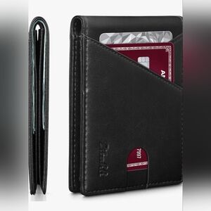 Zitahli Men's Wallet Slim Bifold‎ RFID Blocking New Black